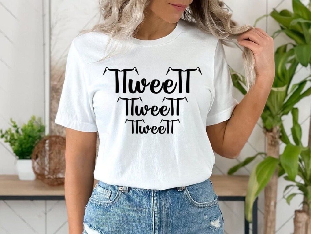 Birds Calligraphy T-shirt, Tweeting Birds Tees, Chirping Birds Tshirt ...