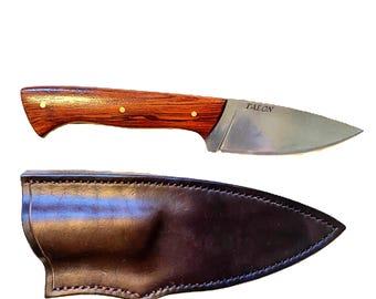 Handcrafted Hunting Knife with Leather Sheath