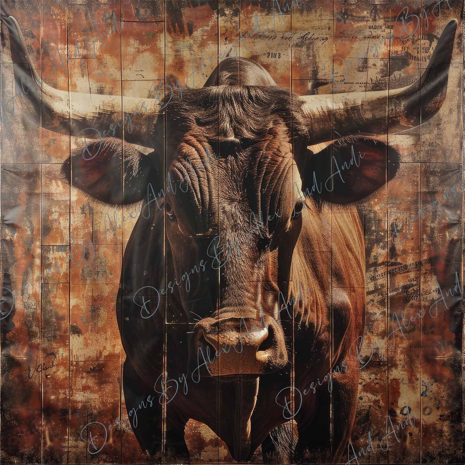 Overlay Bull Bull Rodeo Digital Overlay Backdrop Background Party Wedding Sweet 16 ...