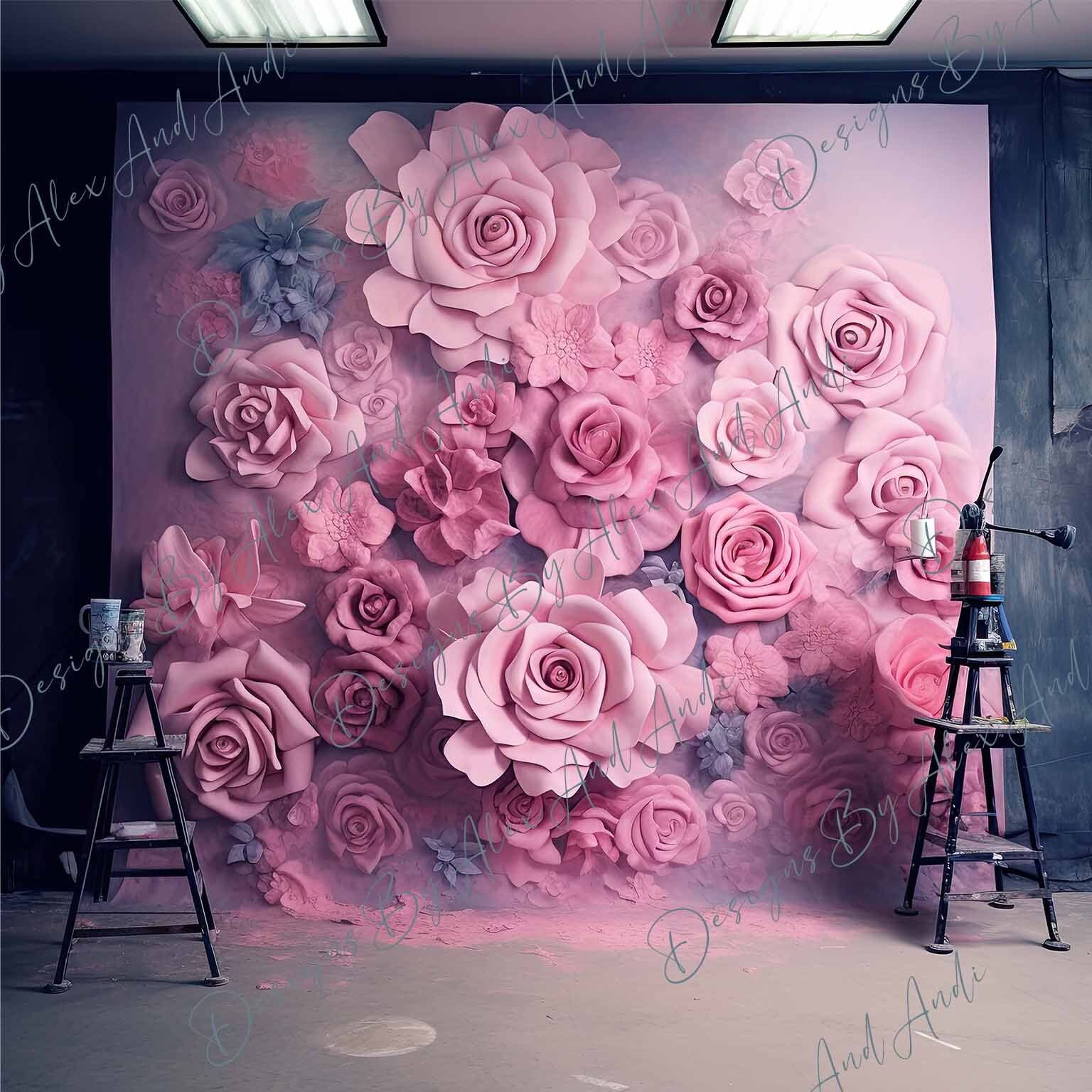 Backdrop Rosa Rose Studio Backdrop Background Digital Birthday Child Photo Shoot ...