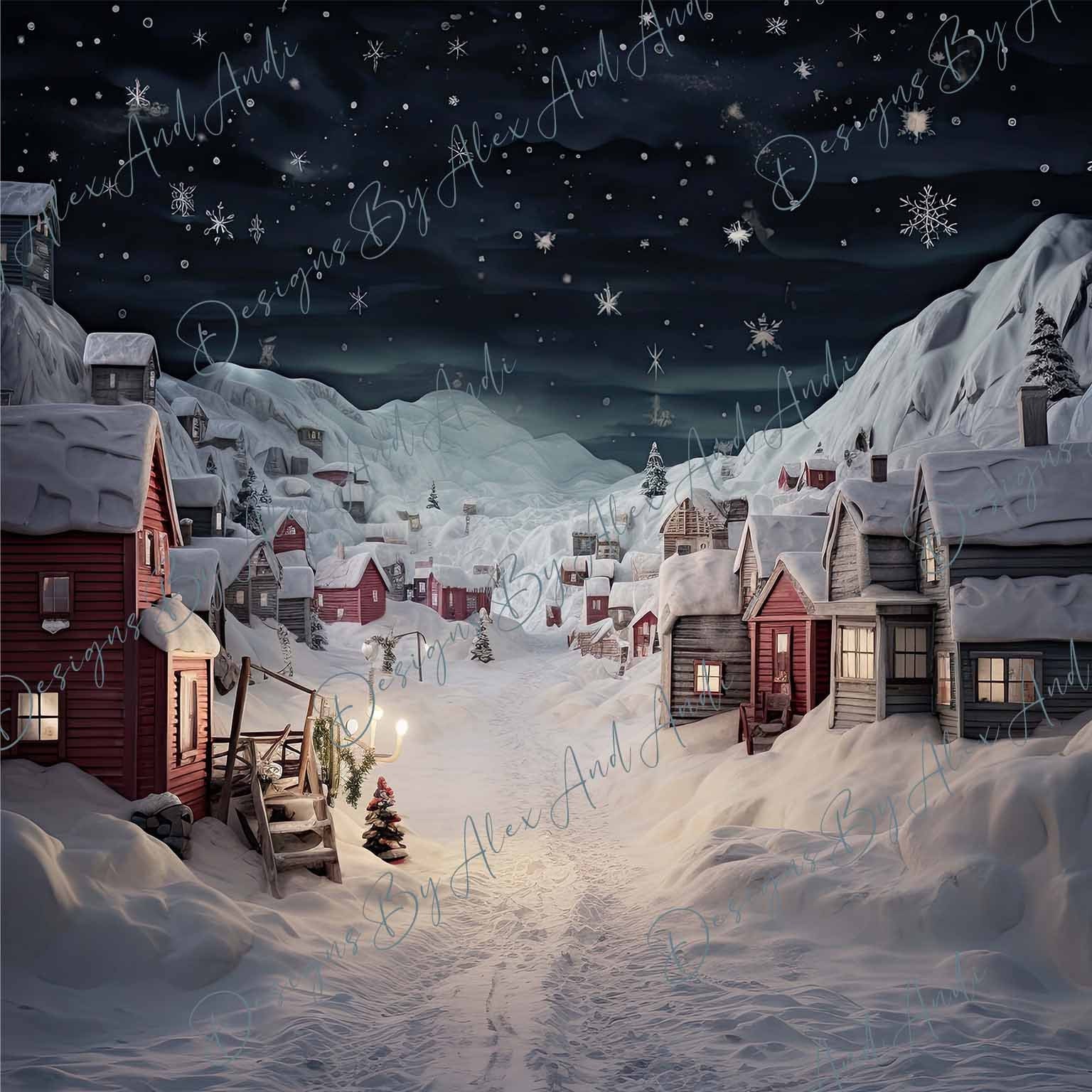 North Pole Prop Digital Backdrop Overlay Background Wedding Holiday