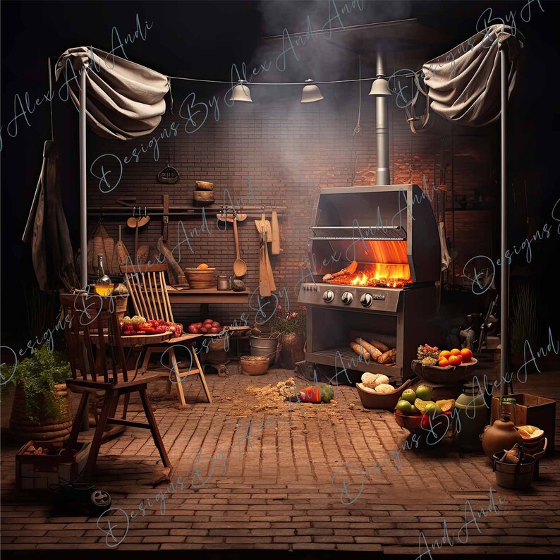 Barbeque Backdrop Background Digital Birthday Child Photo Shoot Picture ...