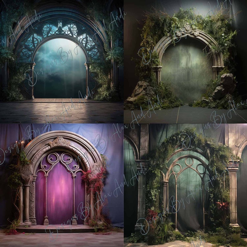 50 Arch Backdrop Backdrop Overlay Background Set Digital Photo Shoot ...