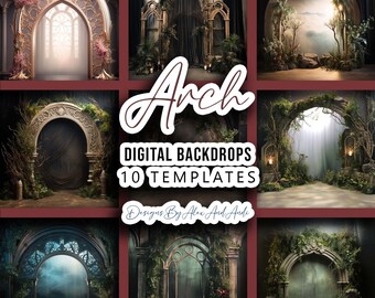 Arch Digital Backdrop: 10 Photo Shoot Templates (JPG, 6000x6000 Pixels)