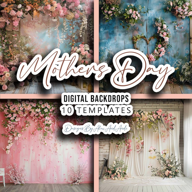 Mothers Day Picture Mom Digital Backdrop Mother Backdrop Day Photo Back ...