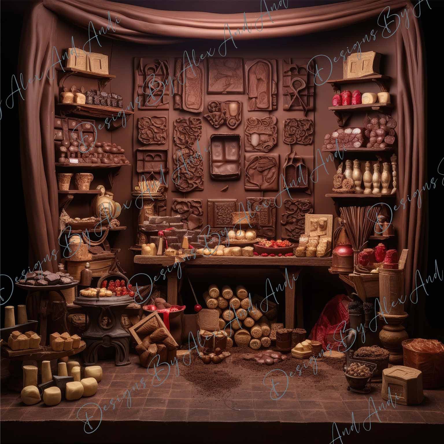 Chocolate Studio Backdrop Background Digital Birthday Child Photo Shoot ...