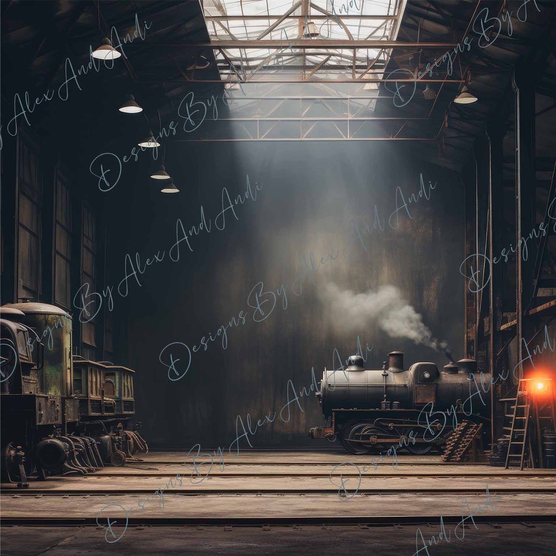 Train Station Digital Backdrop Overlay Child Background Photo Shoot ...
