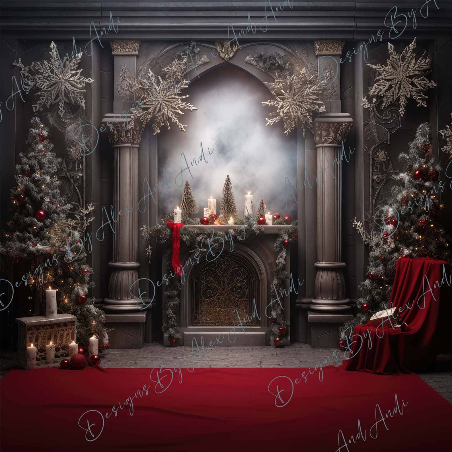 Modern Christmas Digital Backdrop Overlay Background Birthday Home ...