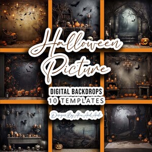 Halloween Picture Backdrop Background Digital Birthday Child Photo Shoot Picture Studio Event Celebration Party