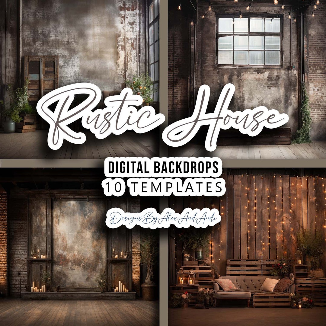 Rustic House Digital Backdrop Overlay Background Birthday Home Photo ...