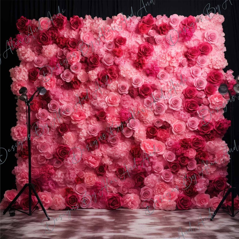 Backdrop Rosa Rose Wall Backdrop Background Digital Birthday Child Photo Shoot ...