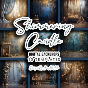 Shimmering Candle Backdrop Background Digital Birthday Child Photo Shoot Picture Studio Event Celebration Party