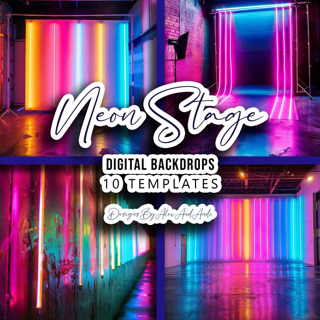 Neon Stage Digital Backdrop Party Back Ground Model Backdrop Booth ...