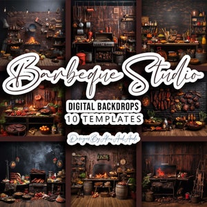 Barbeque Studio  Backdrop Background Digital Birthday Child Photo Shoot Picture Studio Event Celebration Party