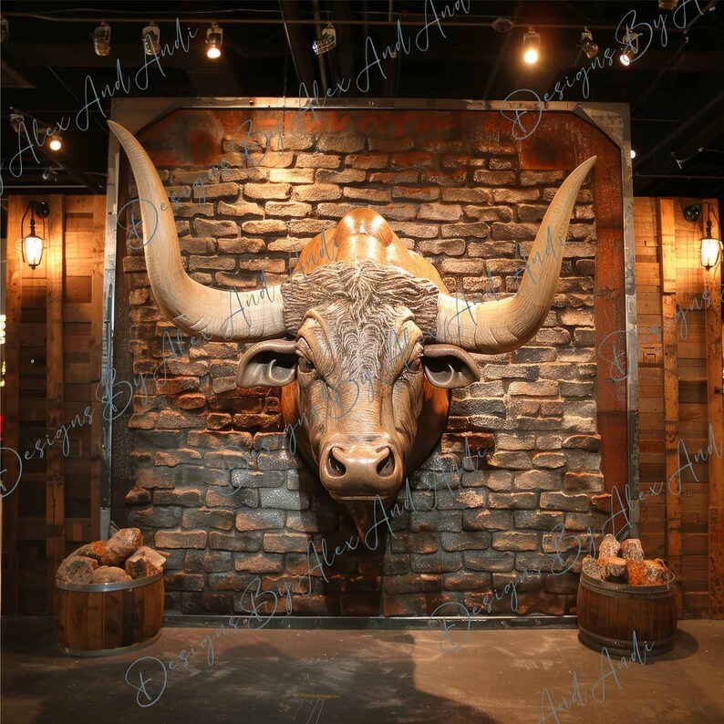 Overlay Bull Bull Rodeo Digital Overlay Backdrop Background Party Wedding Sweet 16 ...