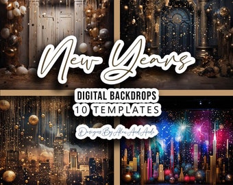 New Years Digital Backdrop Overlay Background Photo Picture Studio Event Celebration Party Back Drop