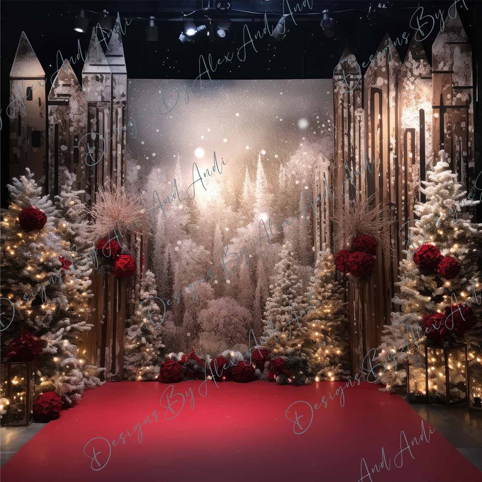 Modern Christmas Digital Backdrop Overlay Background Birthday Home ...