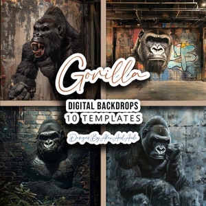 Gorilla Digital Backdrop Overlay Background Photo Party Picture Studio Event Back Drop