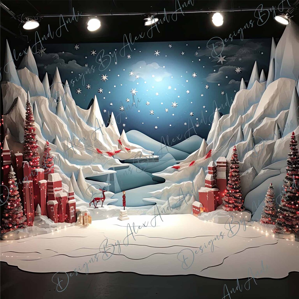 North Pole Studio Digital Backdrop Overlay Background Wedding Holiday ...