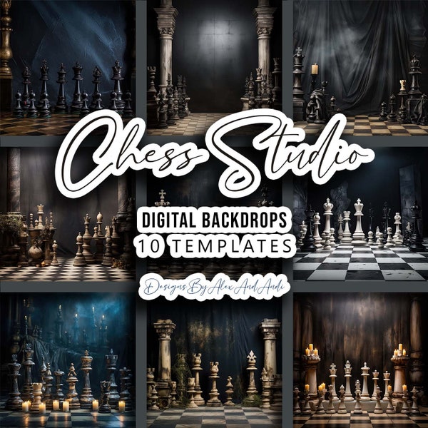 Chess Studio Telón de fondo Fondo Digital Cumpleaños Niño Foto Sesión Imagen Estudio Evento Celebración Fiesta