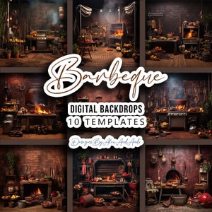 Barbeque Backdrop Background Digital Birthday Child Photo Shoot Picture Studio Event Celebration Party