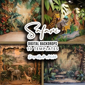 Safari Digital Background Overlay Backdrop Kid Child Photo Picture Studio Event Party Back Drop