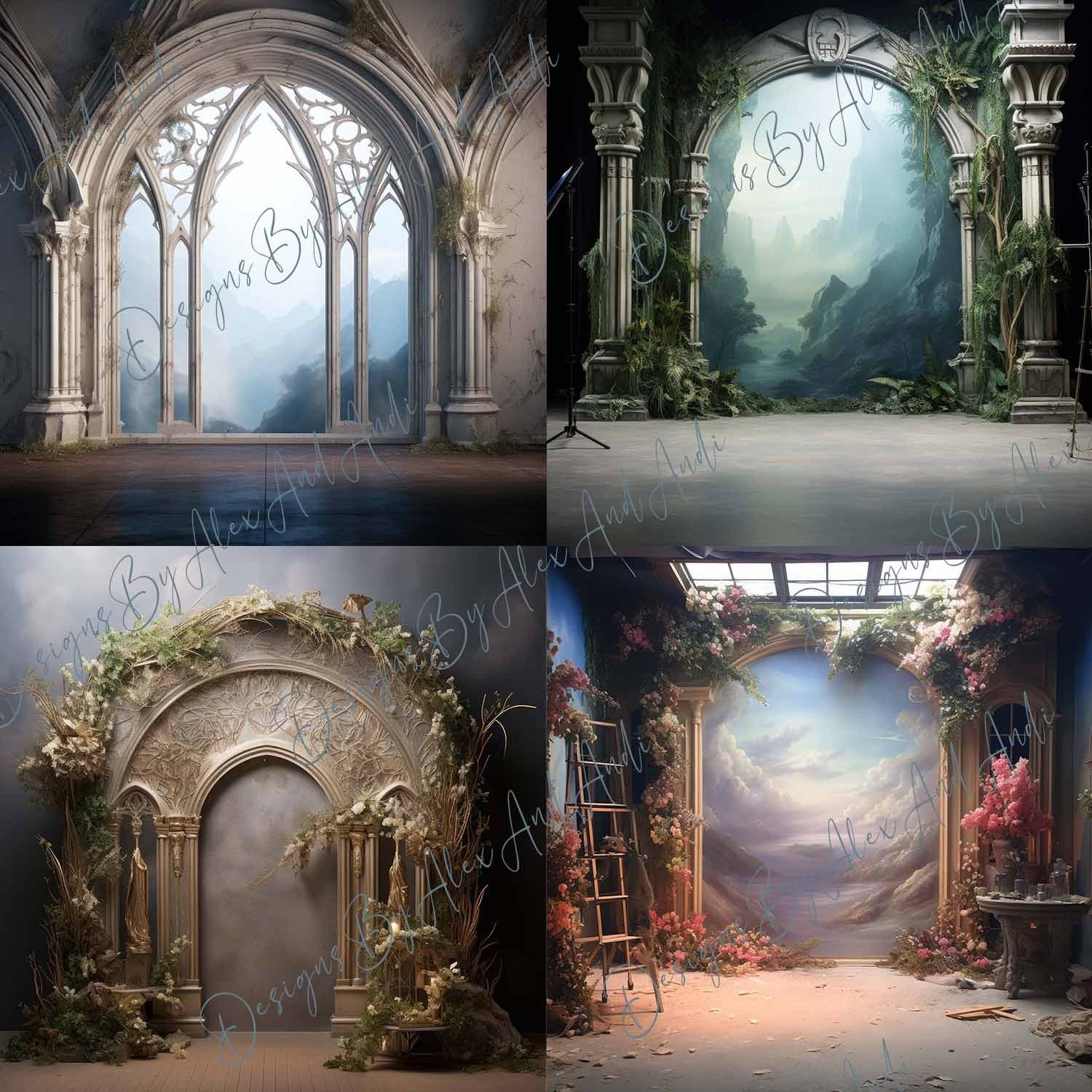 50 Arch Backdrop Backdrop Overlay Background Set Digital Photo Shoot ...