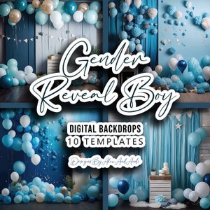 Gender Reveal Boy Digital Backdrop Overlay Background Wedding Holiday Child Photo Shoot Picture Studio Event Celebration Party Back Drop