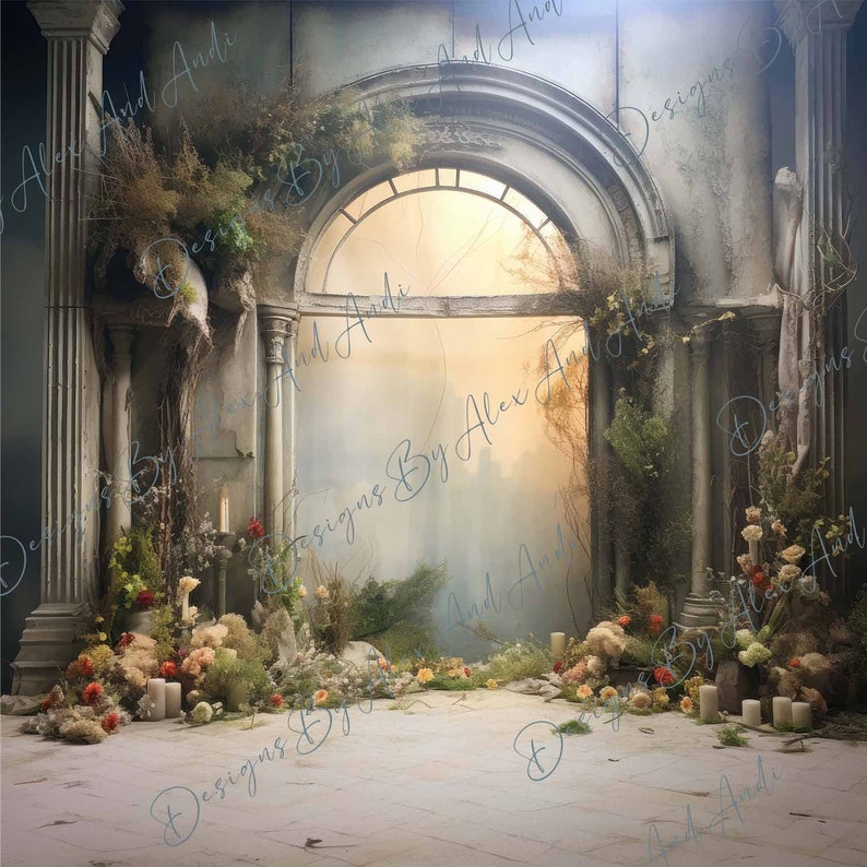 Overlooking Design Backdrop Arch Studio Prop Backdrop Background Digital Birthday Child Photo Shoot ...