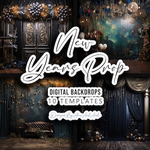 New Years Prop Digital Backdrop Overlay Background Wedding Birthday Child Photo Picture Studio Event Party Back Drop