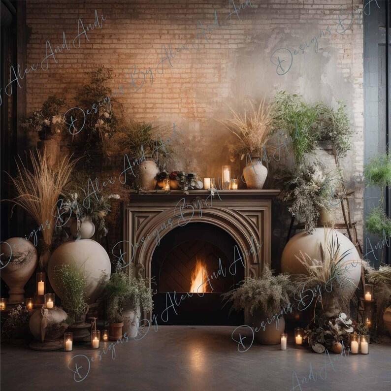 Maternity Fireplace Digital Backdrop Overlay Wedding Sweet 16 ...