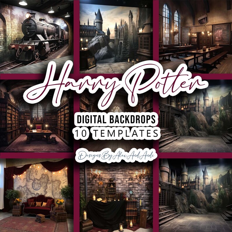 Harry Potter Backdrop Background Digital Photo Shoot Studio Etsy