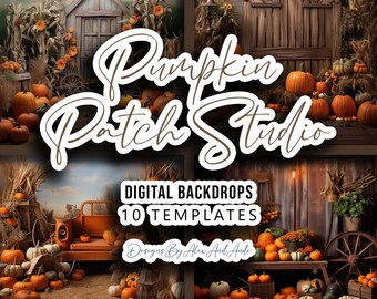 Pumpkin Patch Studio Digital Telón de fondo Superposición Boda Dulce 16 Fondo Foto Shoot Picture Studio Evento Celebración Niño Back Drop