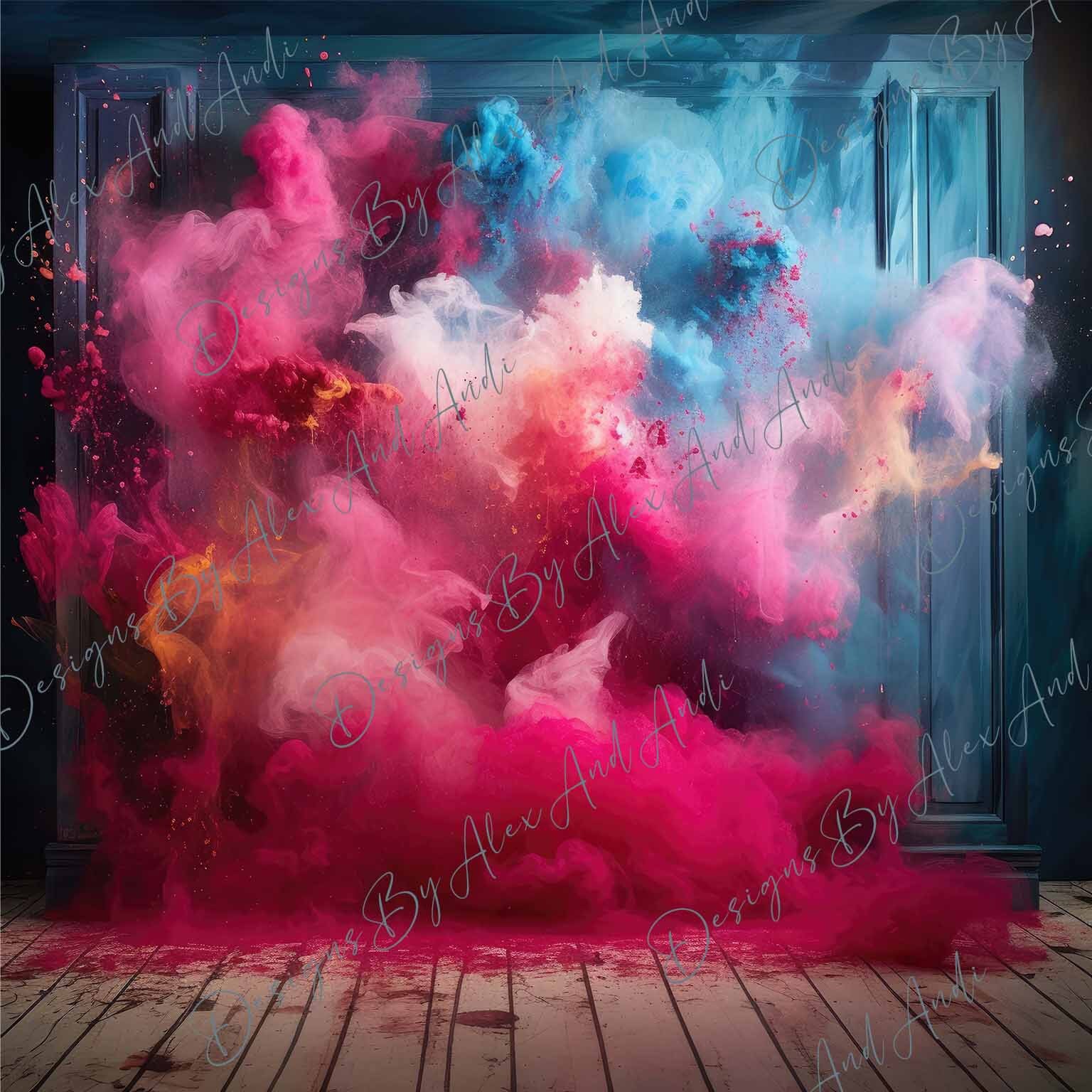Paint Bomb Digital Backdrop Overlay Background Birthday Child Photo ...