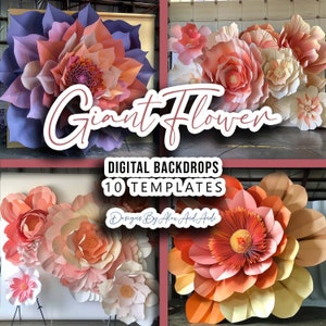 Giant Flower Digital Backdrop Overlay Wedding Background Sweet 16 Event Photo Shoot Picture Celebration Party Back Drop