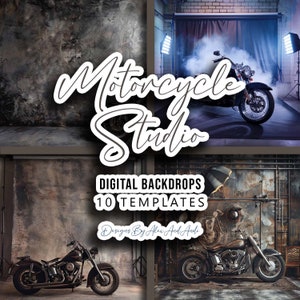 Motorcycle Studio Digital Background Backdrop Overlay Party Photo Shoot Picture Studio Event Celebration Back Drop