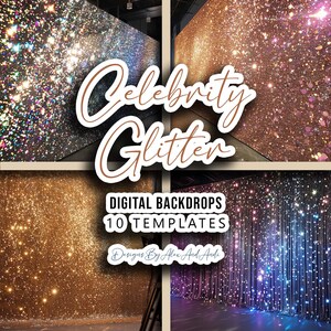 Celebrity Glitter Digital Backdrop Overlay Background Photo Picture Studio Event Sweet 16 Celebration Party Back Drop