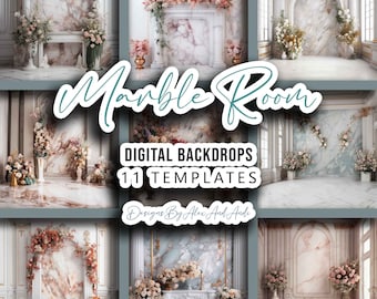 Marble Floral Room Backdrop Background Wedding Digital Photo shoot studio Picture Template Marble Prop Flower Wedding Beautiful Backdrop