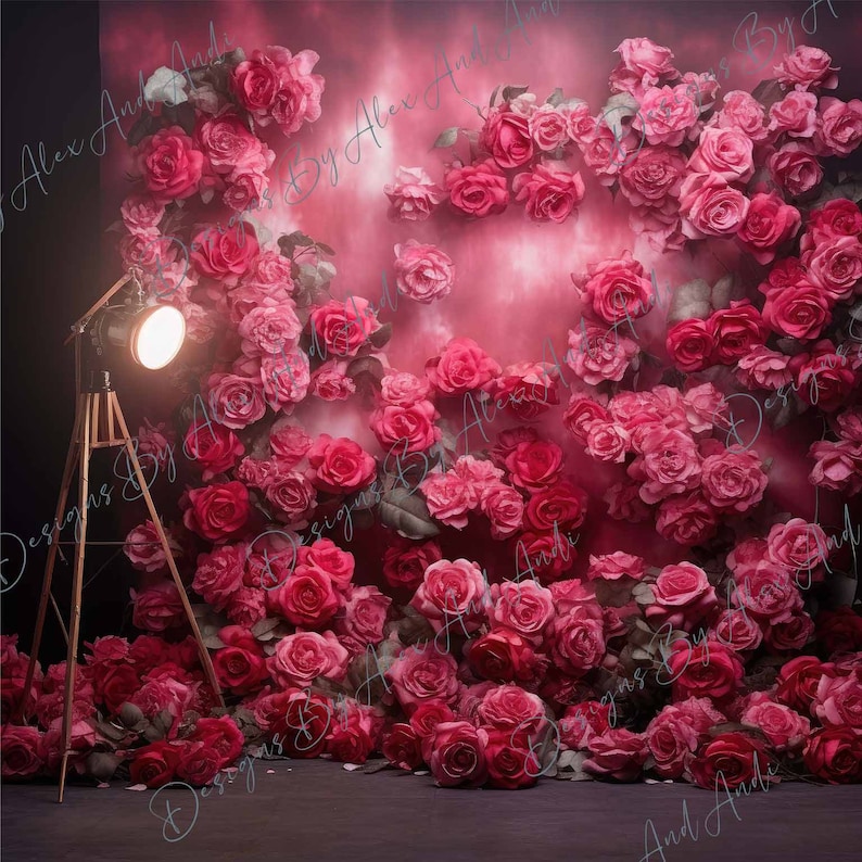Backdrop Rosa Rose Studio Backdrop Background Digital Birthday Child Photo - Etsy