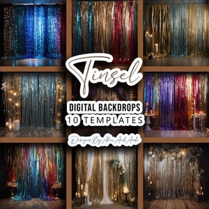 Tinsel Backdrop Background Digital Birthday Child Photo Shoot Picture Studio Event Celebration Party