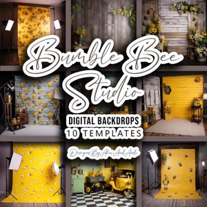 Bumble Bee Studio Backdrop Background Digital Photo Shoot Picture Prop Event Occasion Celebration Party Birthday Child Photo