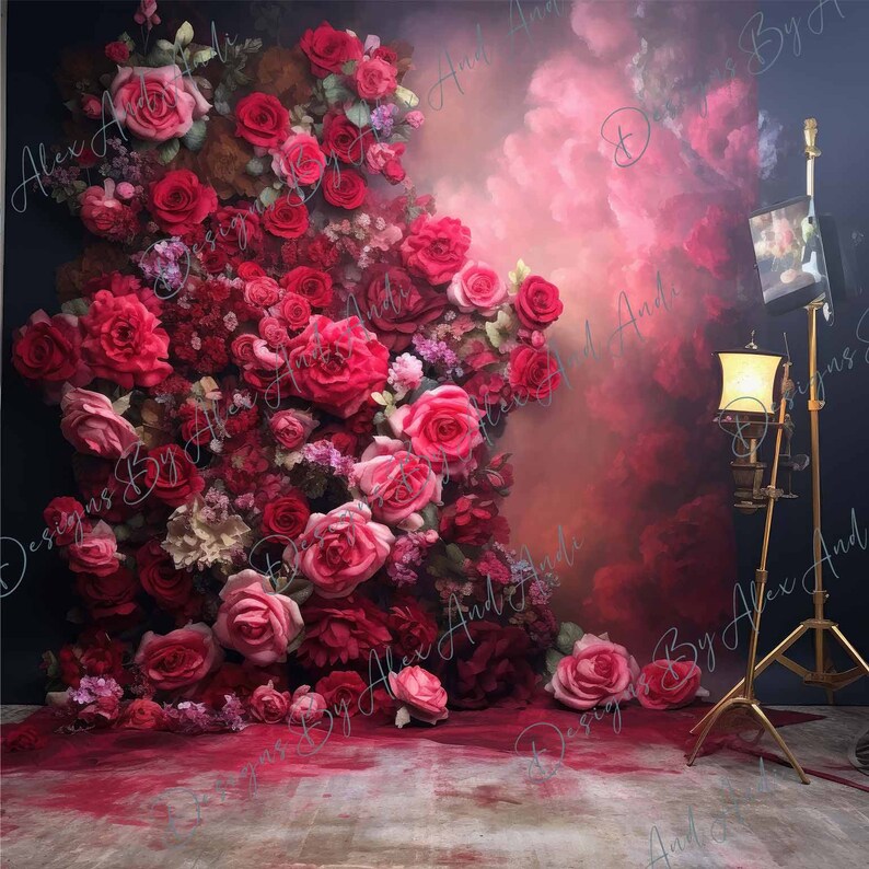 Rose Studio Backdrop Background Digital Birthday Child Photo - Etsy