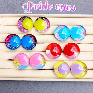 PRIDE Colored pupil handpainted safety eyes (25 and 30 mm) PRIDE EYES amigurumi crochet plushies