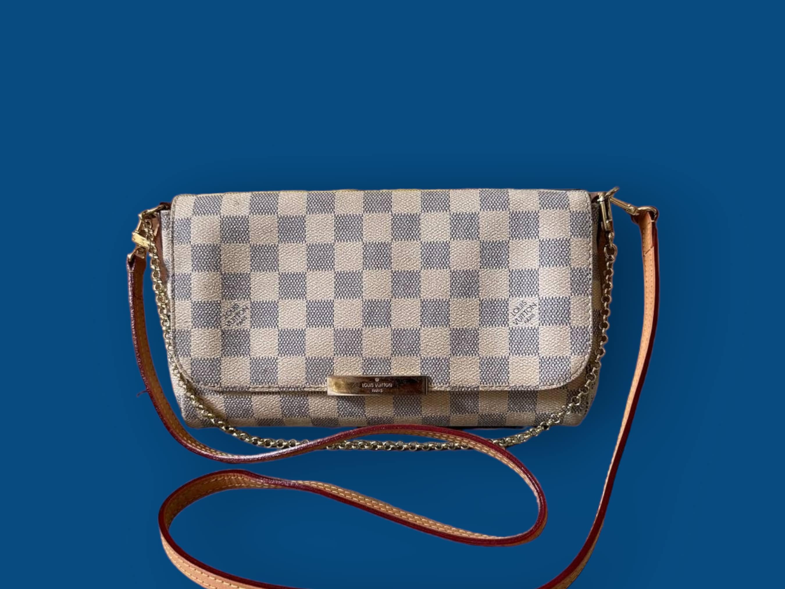 LOUIS VUITTON Favorite PM Damier Azur Crossbody Bag White - 15% OFF