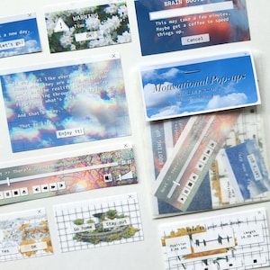 Pack d'autocollants Pop-ups motivants | Stickers vitres Vaporwave pour PC