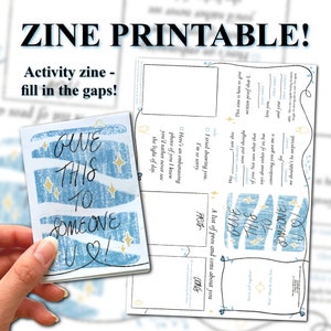 PRINTABLE &#39;Give this to someone u &lt;3!&#39; mini zine | Silly activity zine | Downloadable