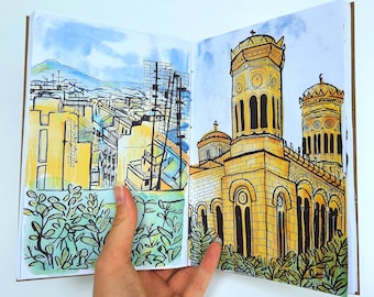 Athens 2022 | Travel Sketchbook zine | Illustrations, photographs and journal entries