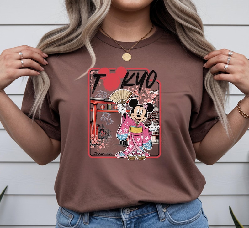 Tokyo Disneyland Shirt, Minnie Mouse Kimono T-Shirt, Tokyo Japan Disney Park Apparel Comfort Colors image 9