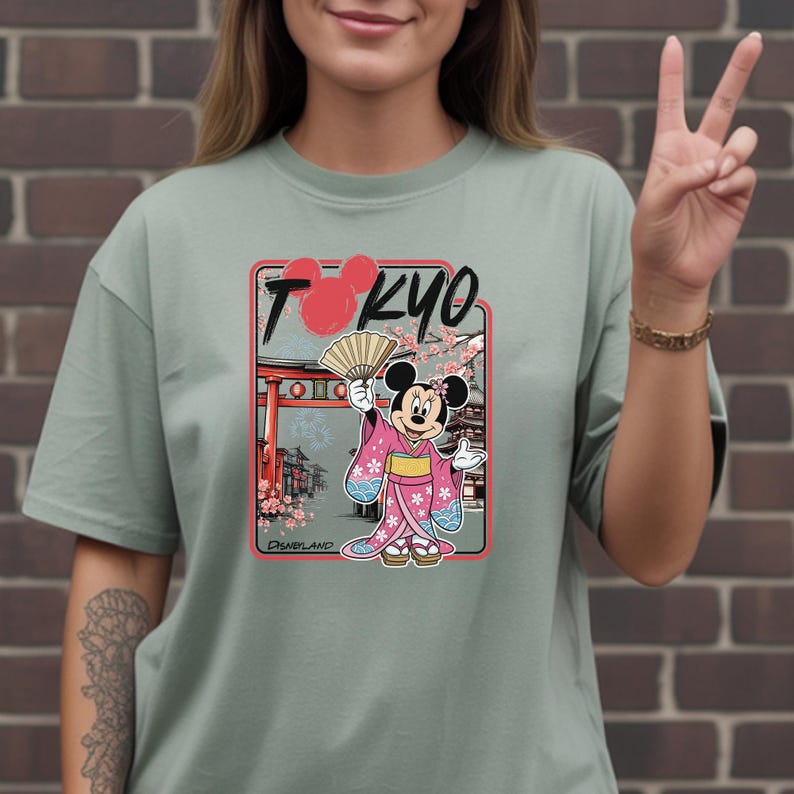 Tokyo Disneyland Shirt, Minnie Mouse Kimono T-Shirt, Tokyo Japan Disney Park Apparel Comfort Colors image 2