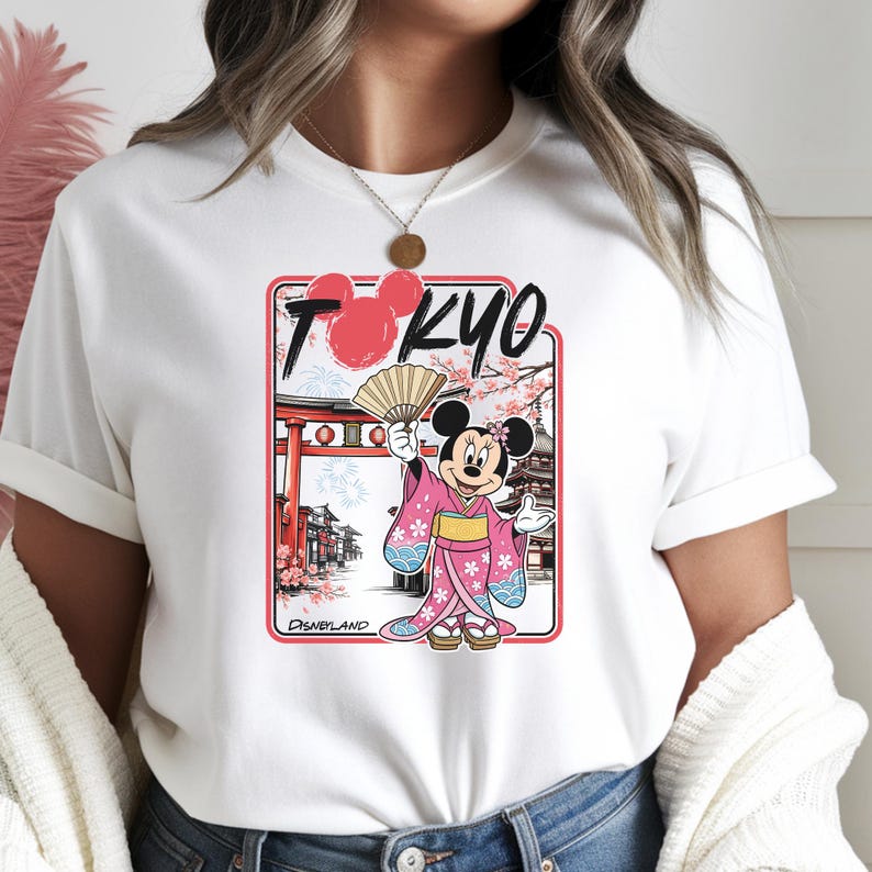Tokyo Disneyland Shirt, Minnie Mouse Kimono T-Shirt, Tokyo Japan Disney Park Apparel Comfort Colors image 1